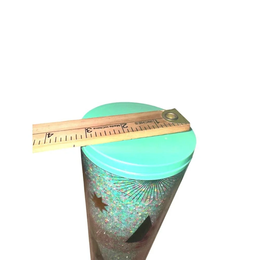 Starbucks 24 Oz Glitter Cold Cup Tumbler Green Lid With Holiday Design Made In C
